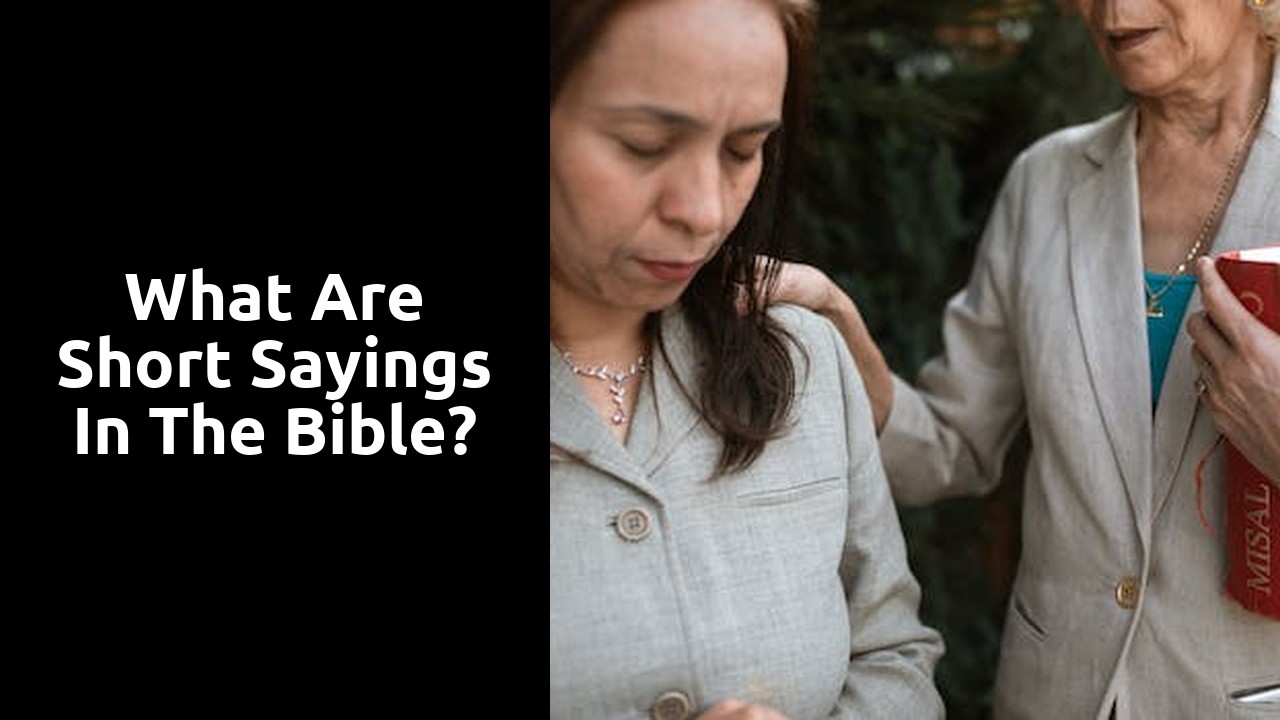 What are short sayings in the Bible?